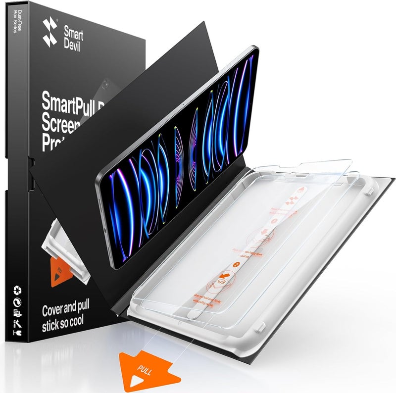 SmartDevil Screen Protector for iPad with Easy Installation Frame, 9H Clear Tempered Glass Film, Anti-Shatter, Bubble Free, Dust-Free Box, 2 Pack (Air 5/4, Pro 11" (2018-2022)) - Image 1